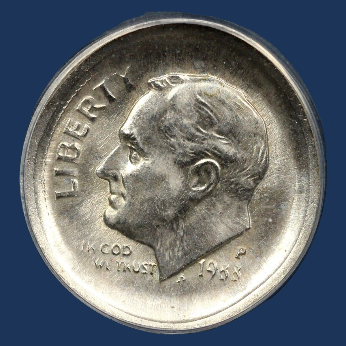 1988 Roosevelt Dime: Partial Collar