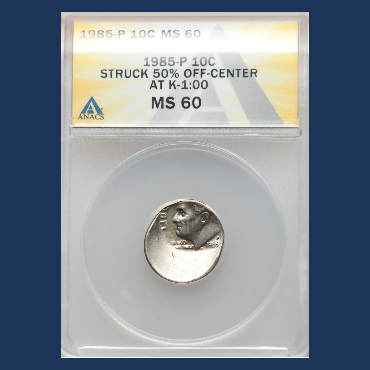 1985 Roosevelt Dime: Off-Center Strike