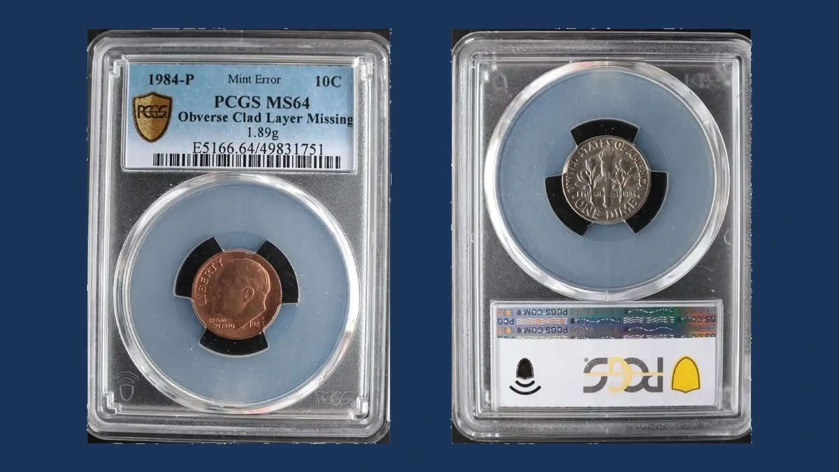 1984 Roosevelt Dime: Missing Clad Layer