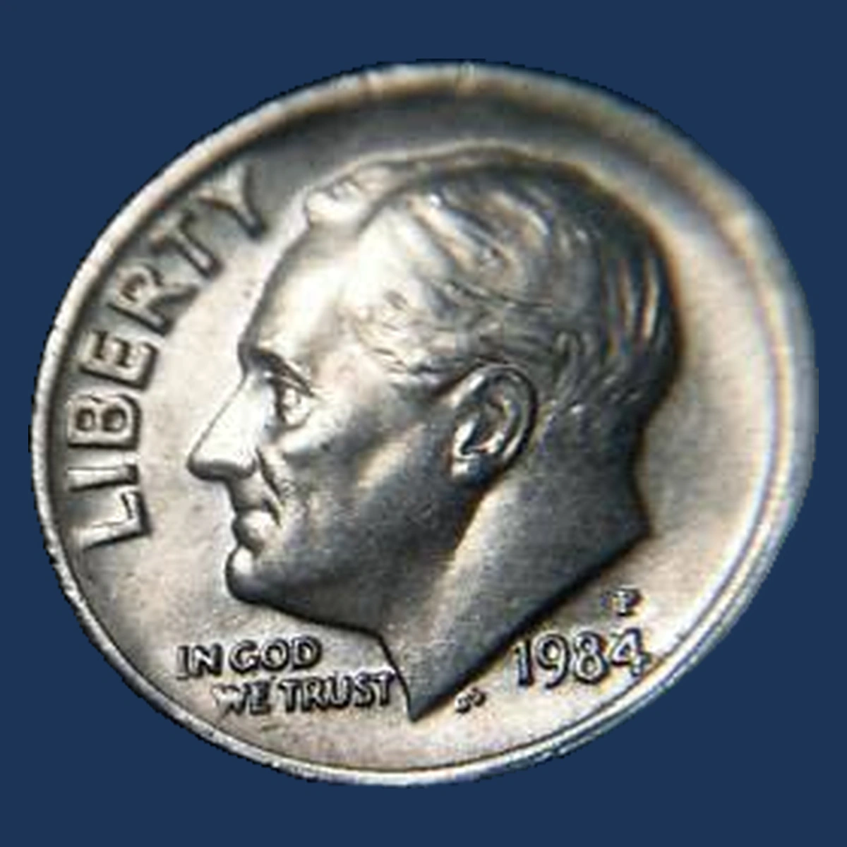 1984 Roosevelt Dime: Misaligned Die