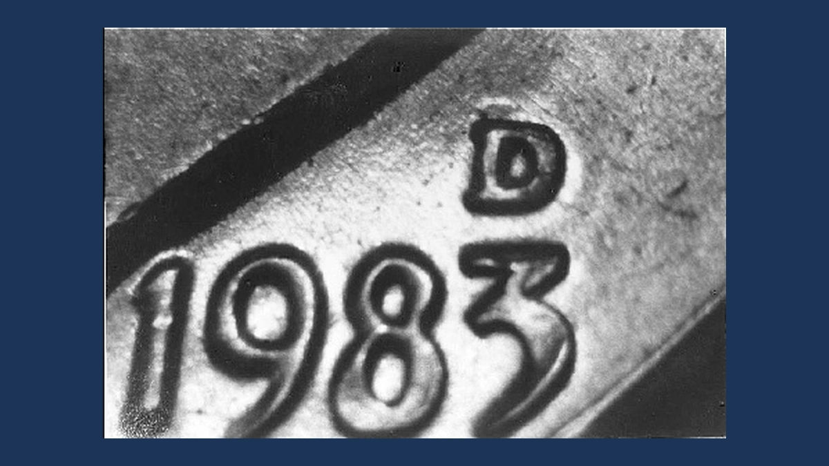 1983 Roosevelt Dime: Repunched Mintmark