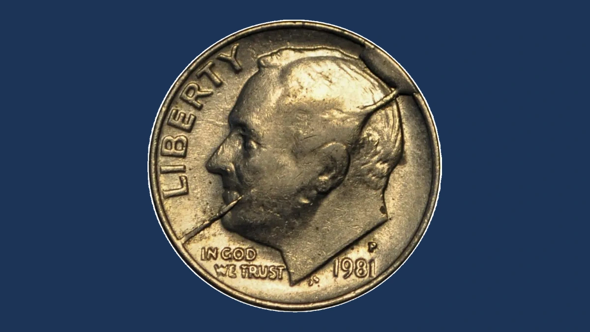 1981 Roosevelt Dime: Die Crack / Die Chip