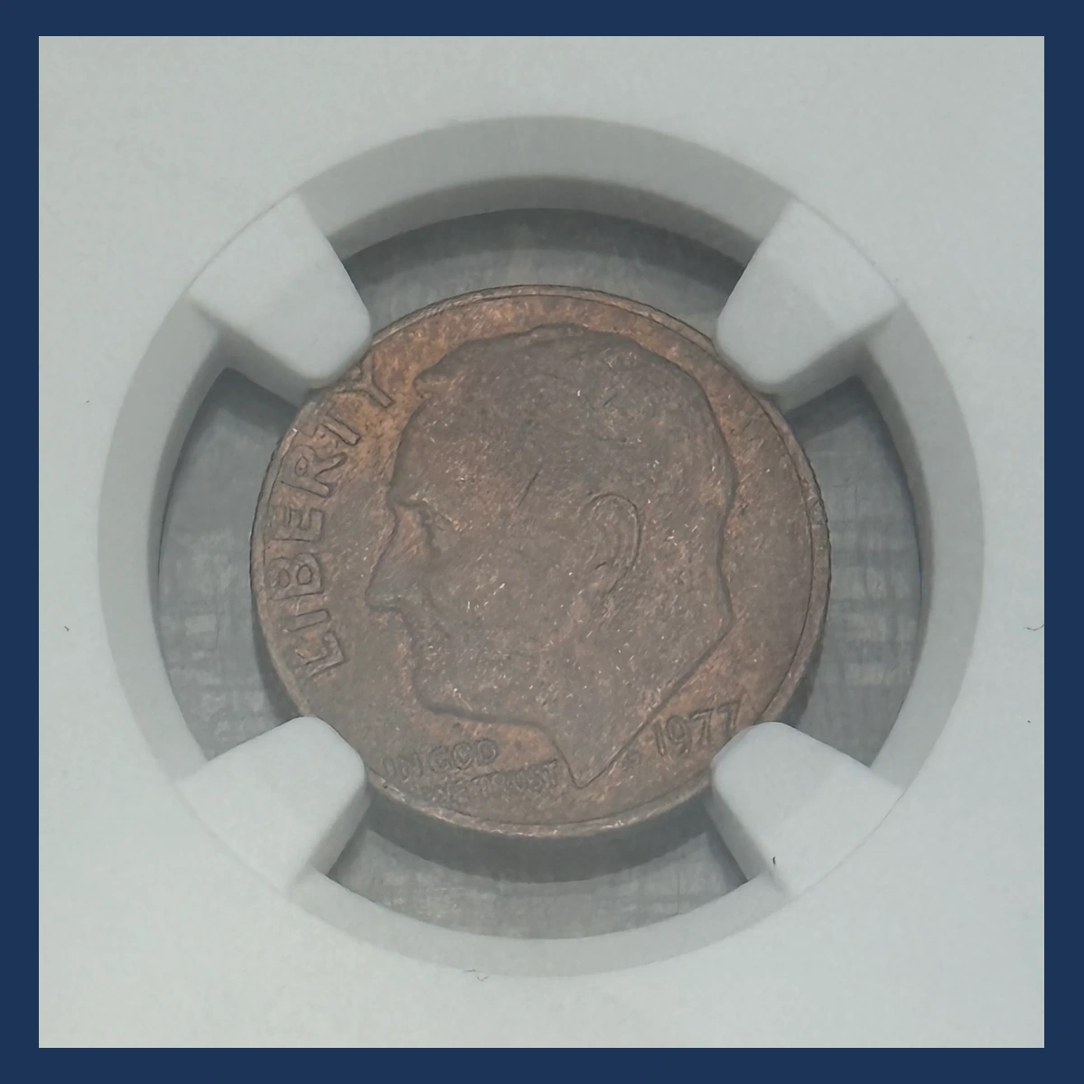 1977 Roosevelt Dime: Missing Obverse Clad Layer