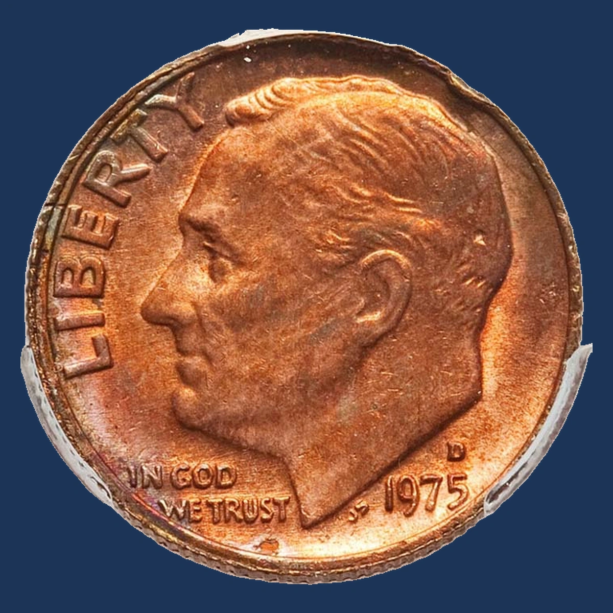 1975 Roosevelt Dime: Struck on Copper Planchet