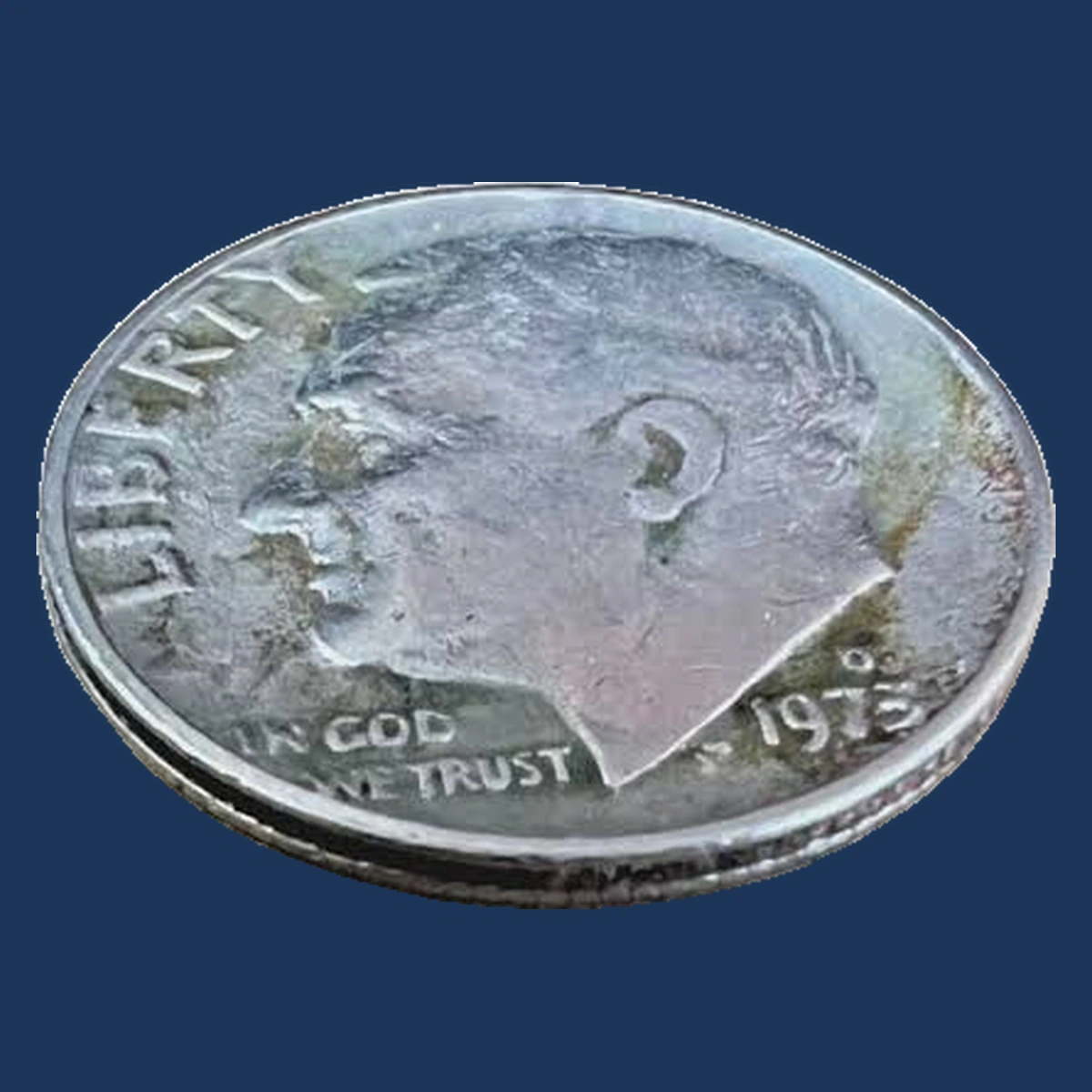 1973 Roosevelt Dime: Lamination