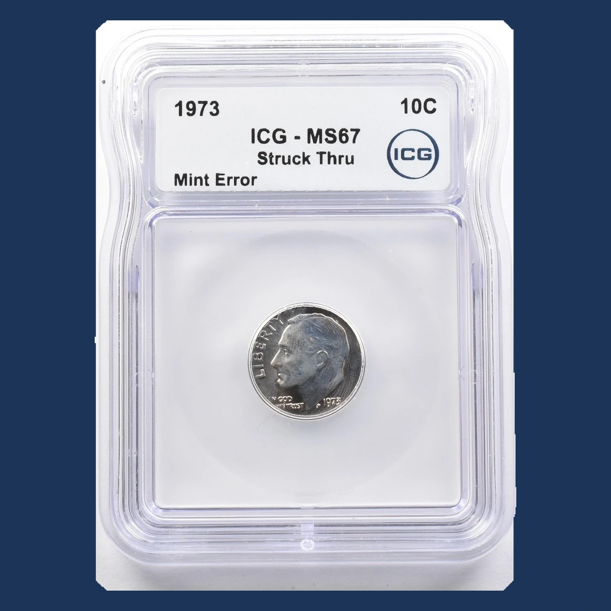 1973 Roosevelt Dime: Struck-Through Error