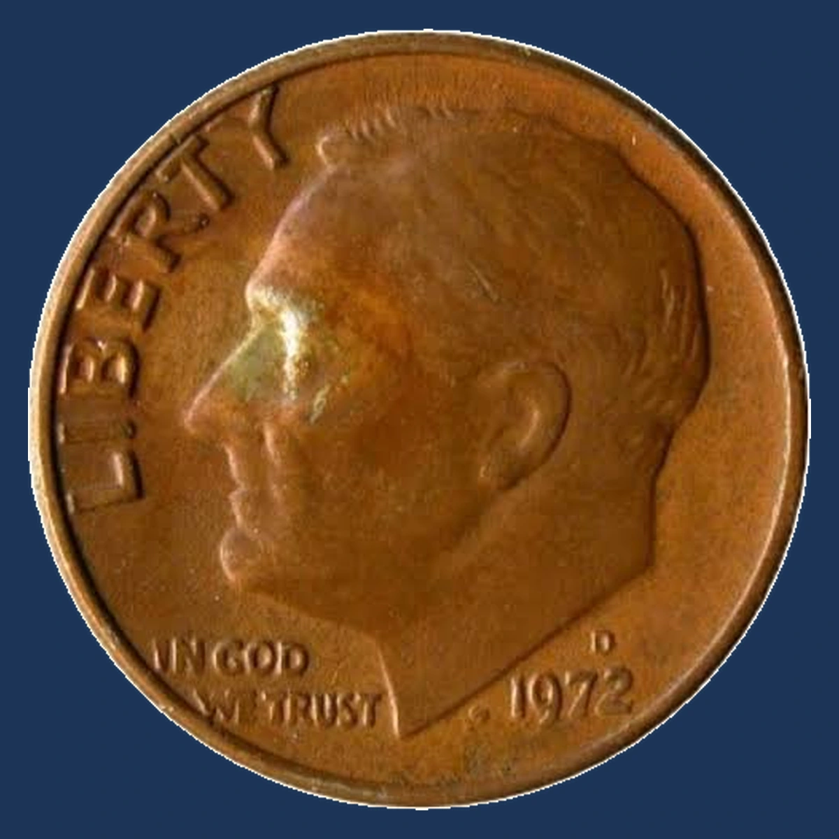 1972 Roosevelt Dime: Wrong Planchet / Off-Metal Strike