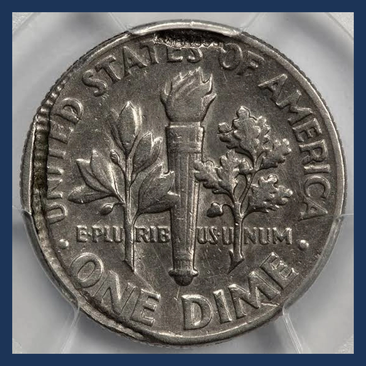 1972 Roosevelt Dime: Brockage