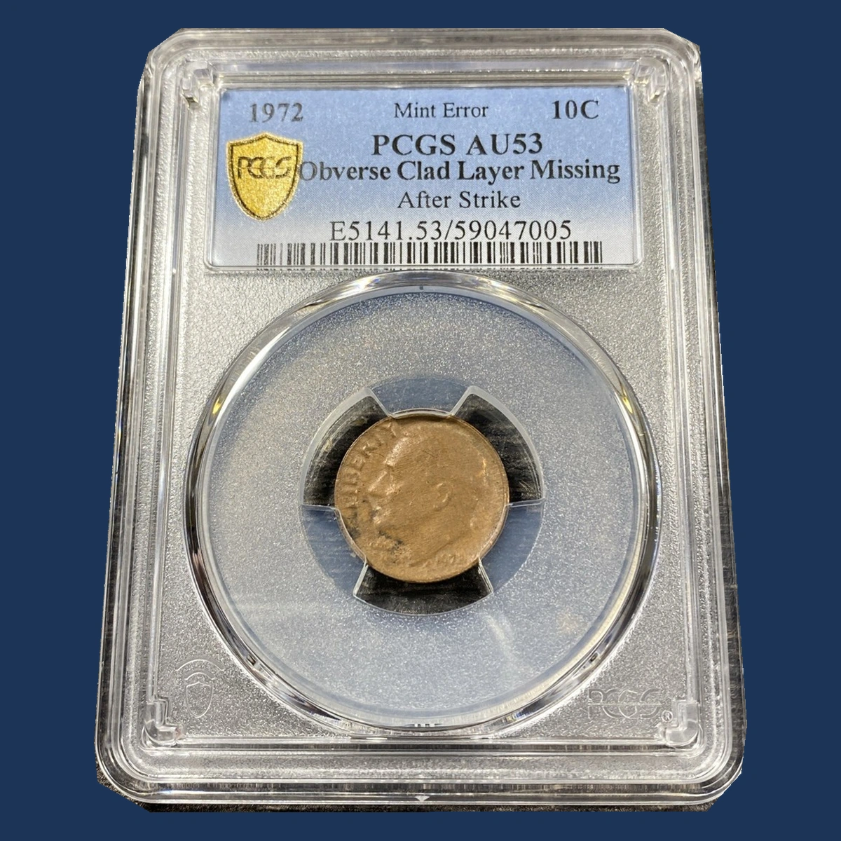 1972 Roosevelt Dime: Defective Obverse Cladding