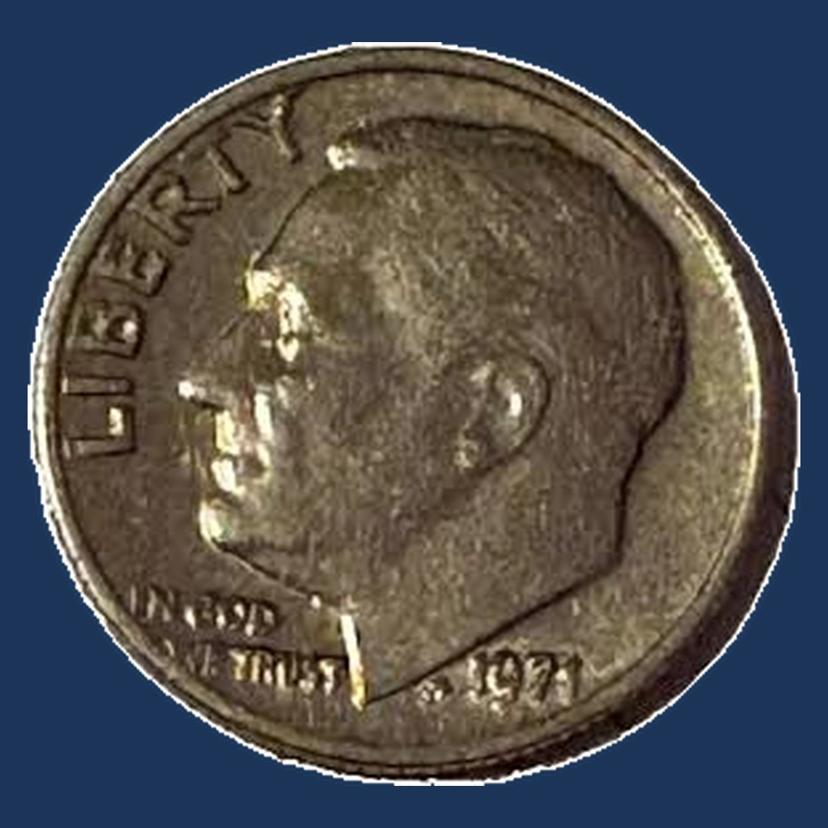 1971 Roosevelt Dime: Die Crack