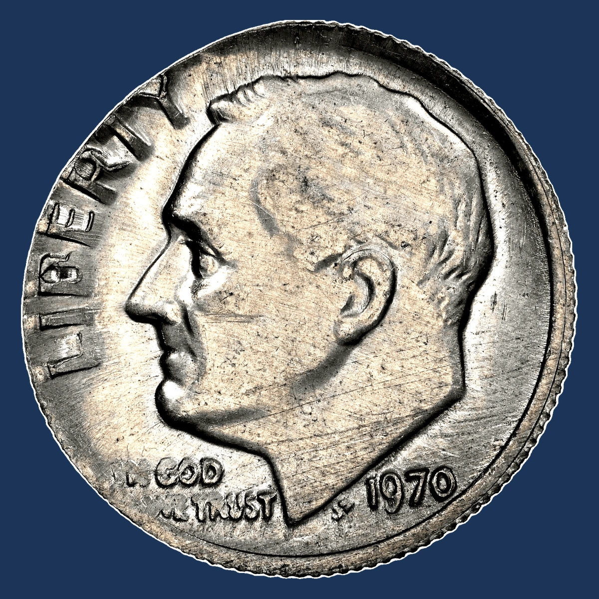 1970 Roosevelt Dime: Struck on Foreign Aluminum Planchet
