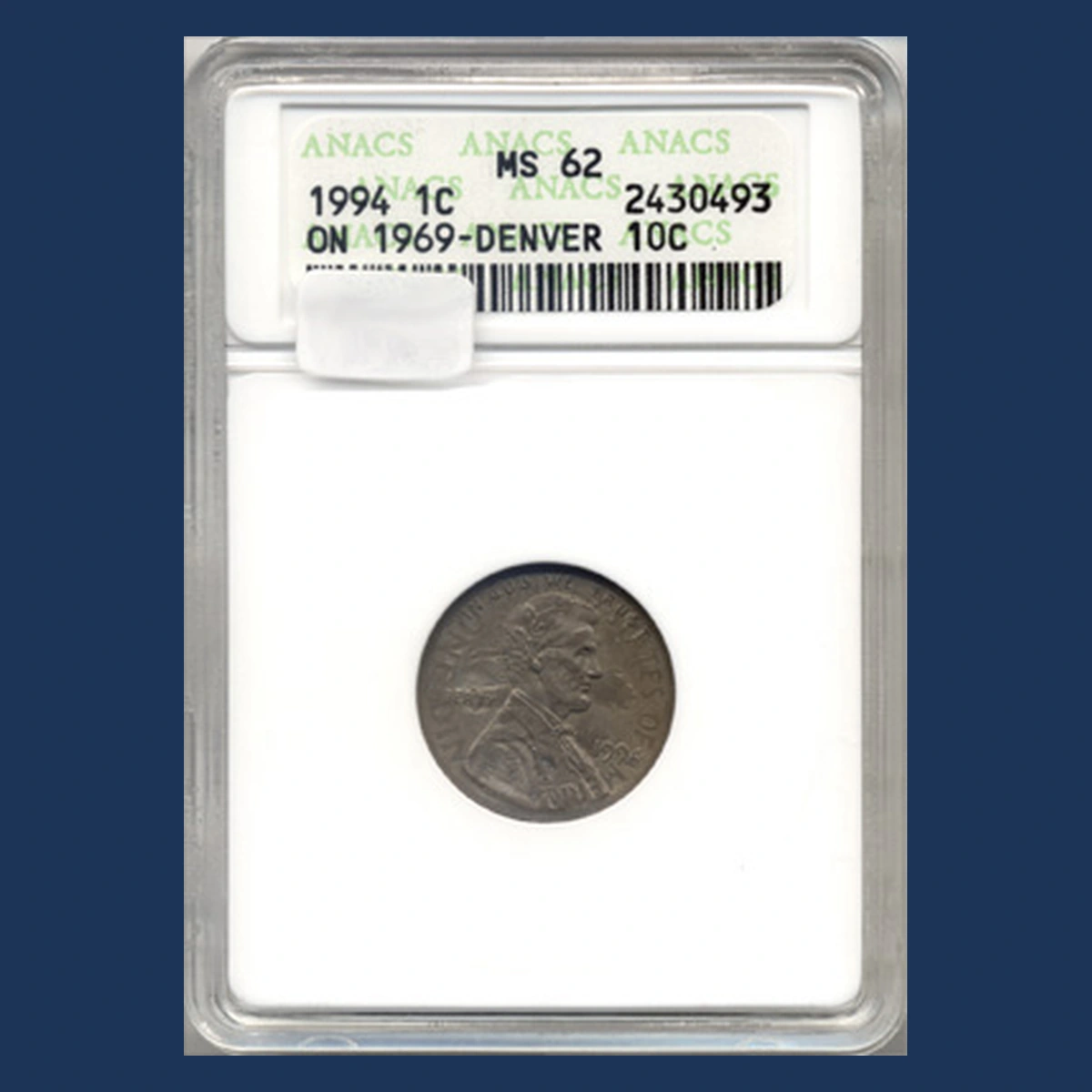 1969 Roosevelt Dime: Overstrike / Double Denomination