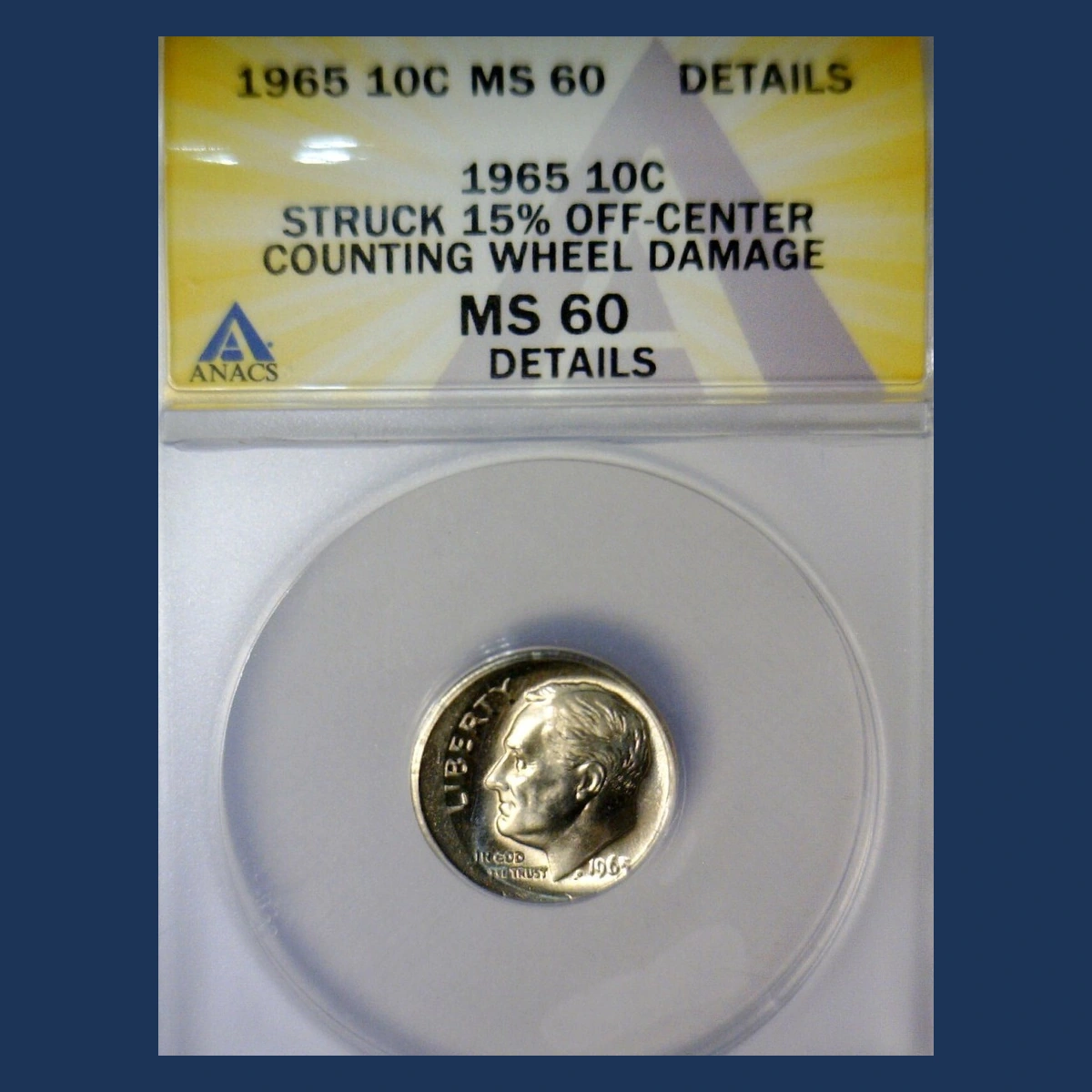 1965 Roosevelt Dime: Off-Center Strike