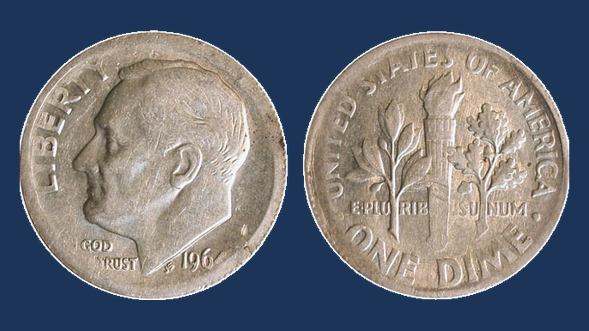 1964 Roosevelt Dime: Weak Strike