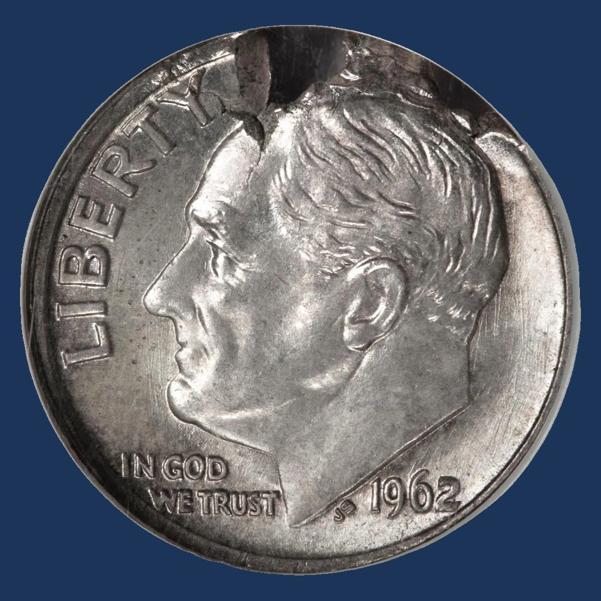 1962 Roosevelt Dime: Planchet Flaw