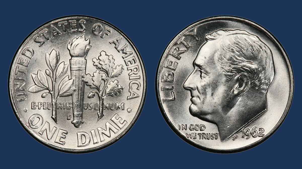 1962 Roosevelt Dime: Repunched Mintmark