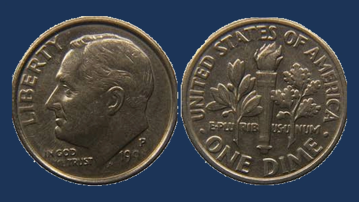 1961 Roosevelt Dime: Repunched Mintmark