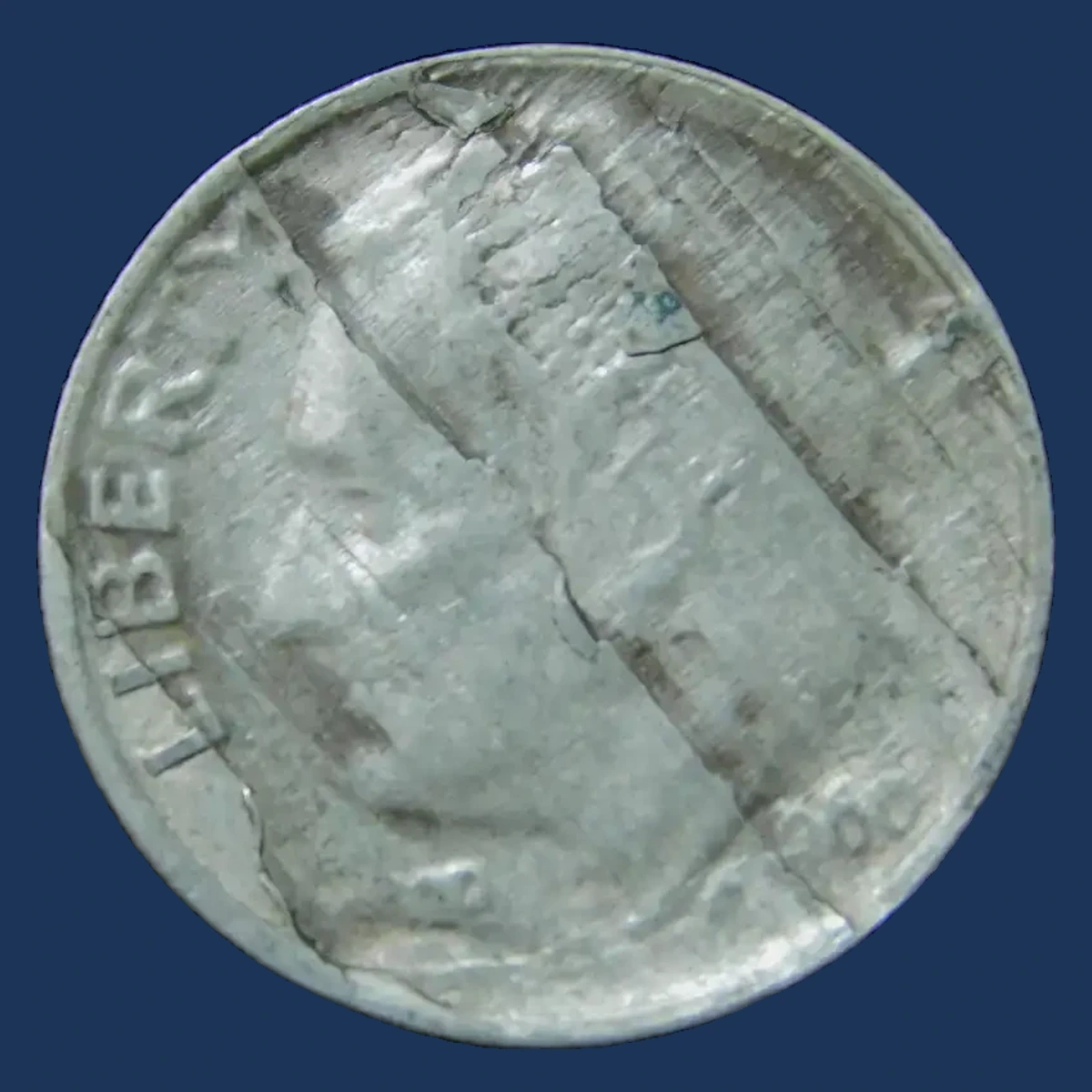 1960 Roosevelt Dime: Obverse Lamination