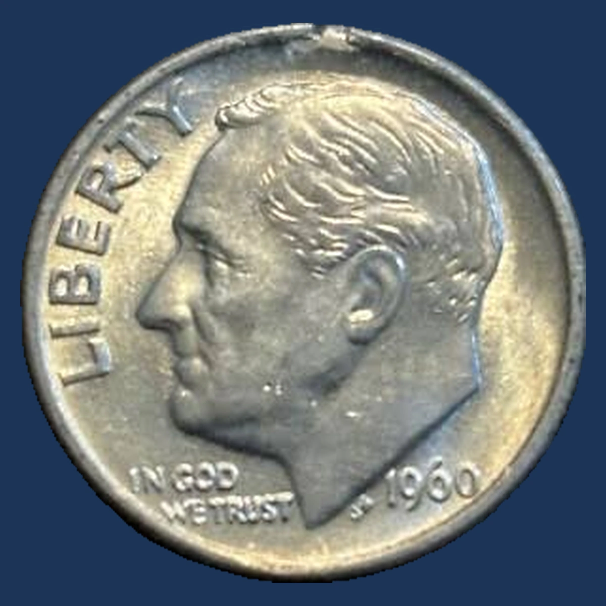 1960 Roosevelt Dime: Planchet Flaw