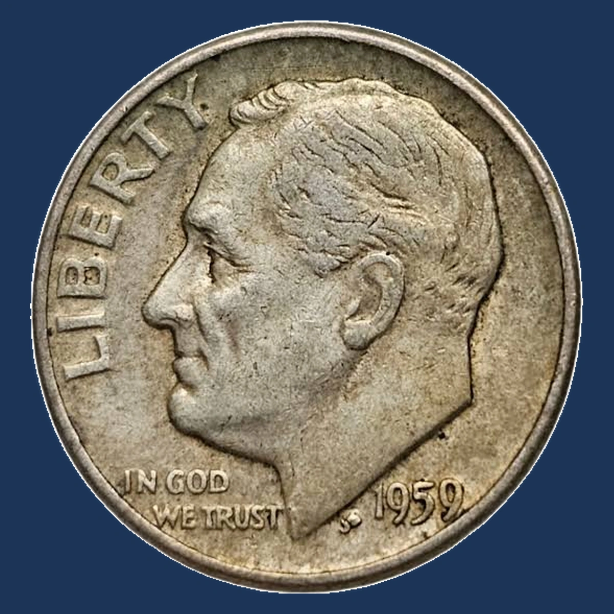 1959 Roosevelt Dime: Lamination