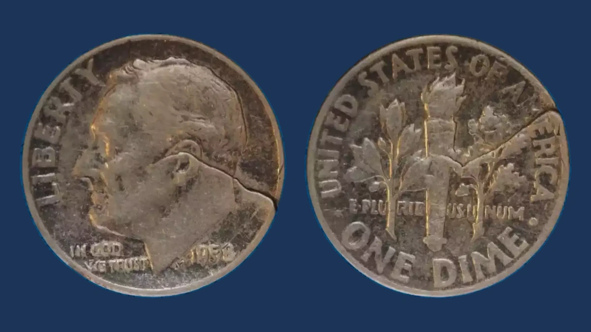 1958 Roosevelt Dime: Defective Planchet