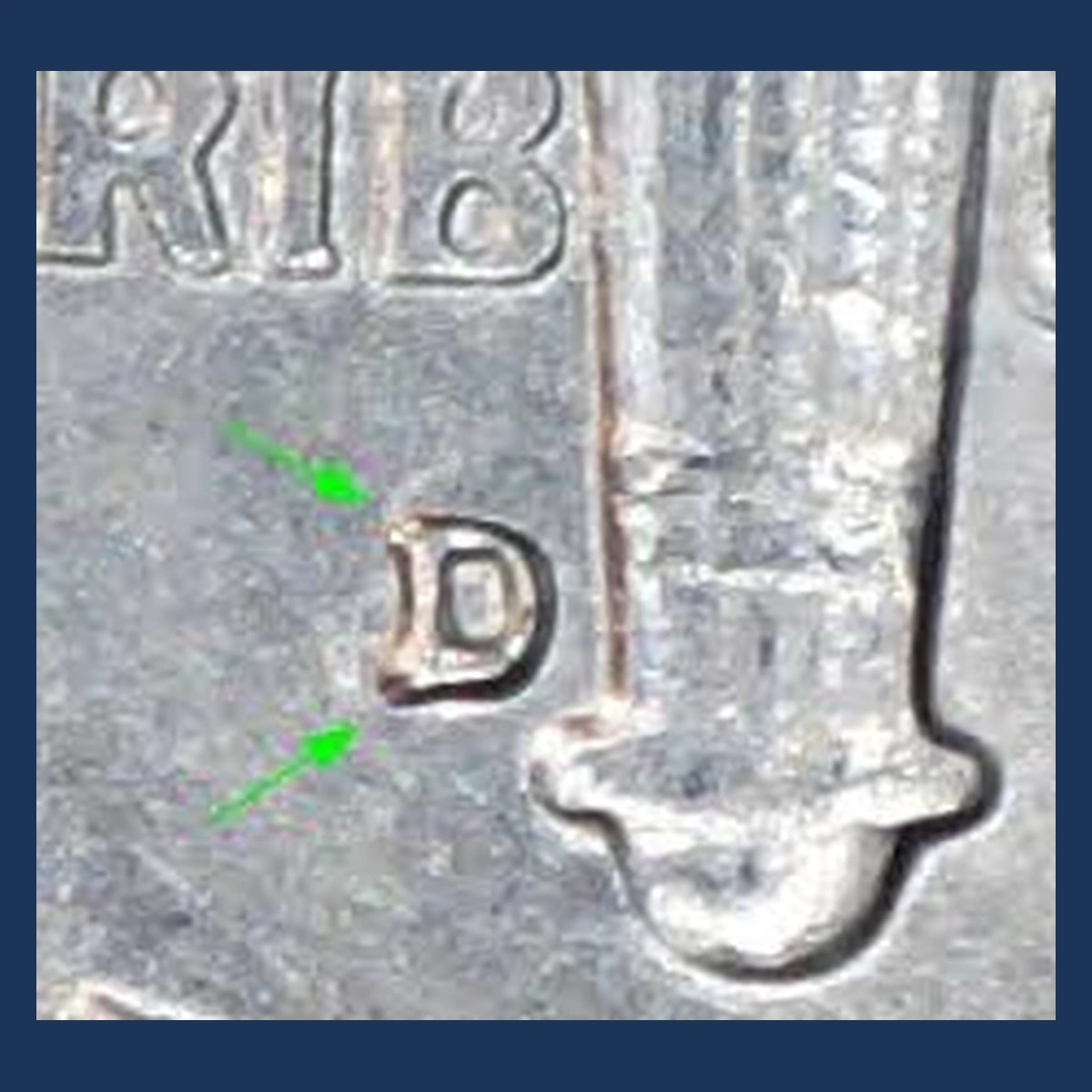 1958 Roosevelt Dime: Repunched Mintmark