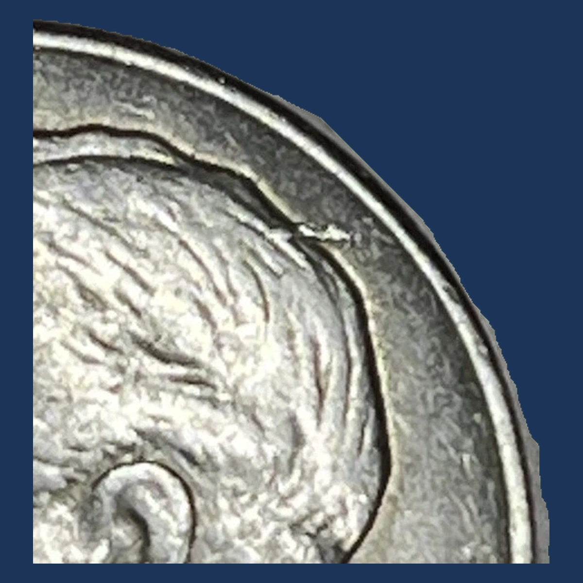 1956 Roosevelt Dime: Die Crack / Die Chip