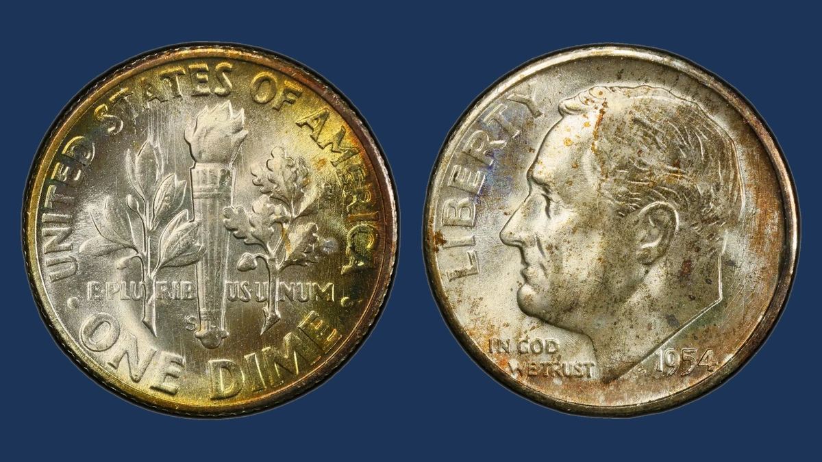 1954 Roosevelt Dime: Repunched S Mintmark
