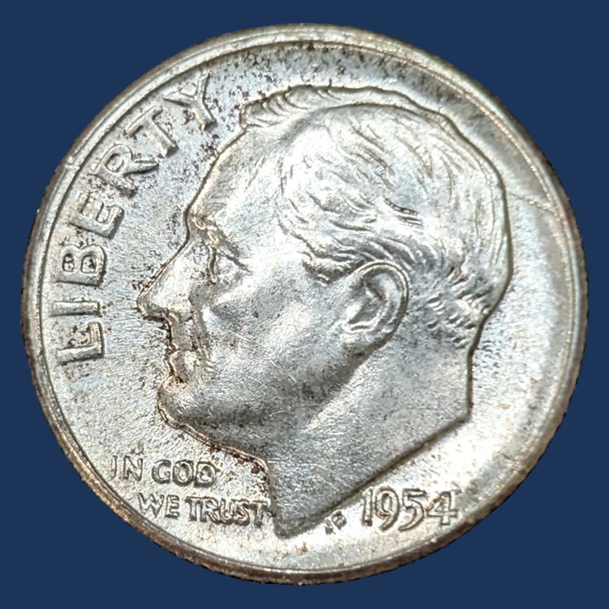 1954 Roosevelt Dime: Die Cracks / Spike Head