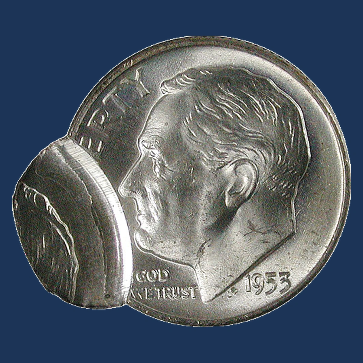 1953 Roosevelt Dime: Double Strike with Off-Center Second Strike