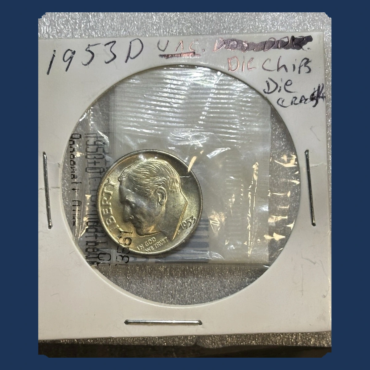 1953 Roosevelt Dime: Die Cracks / Spike Head