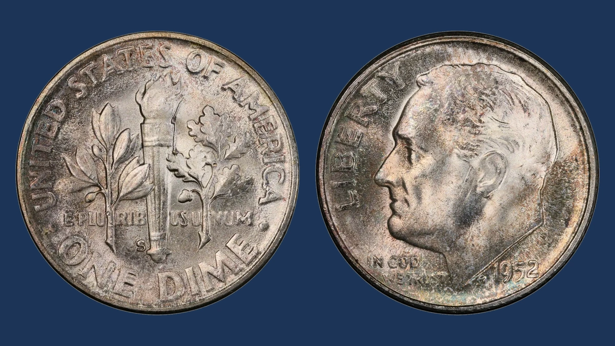 1952 Roosevelt Dime: Repunched S Mintmark