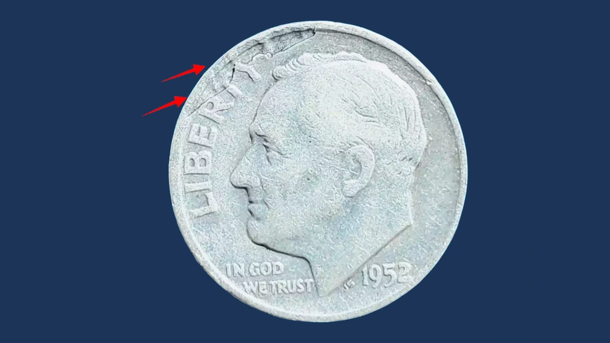 1952 Roosevelt Dime: Lamination