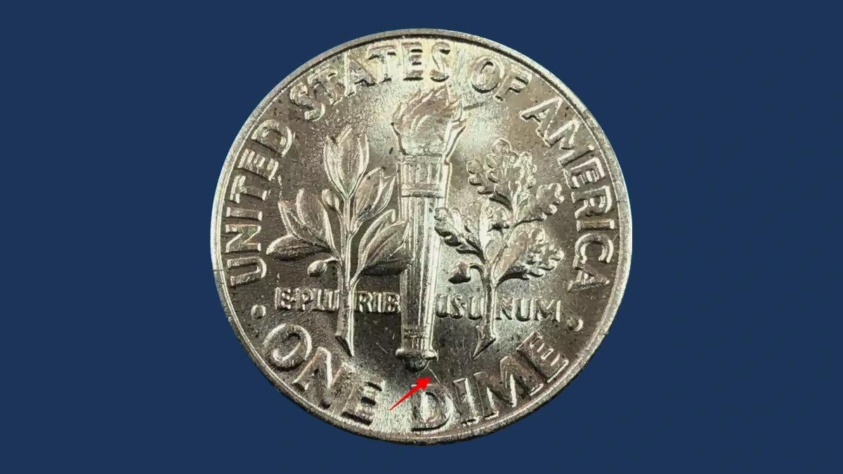 1951 Roosevelt Dime: Die Crack / Die Chip