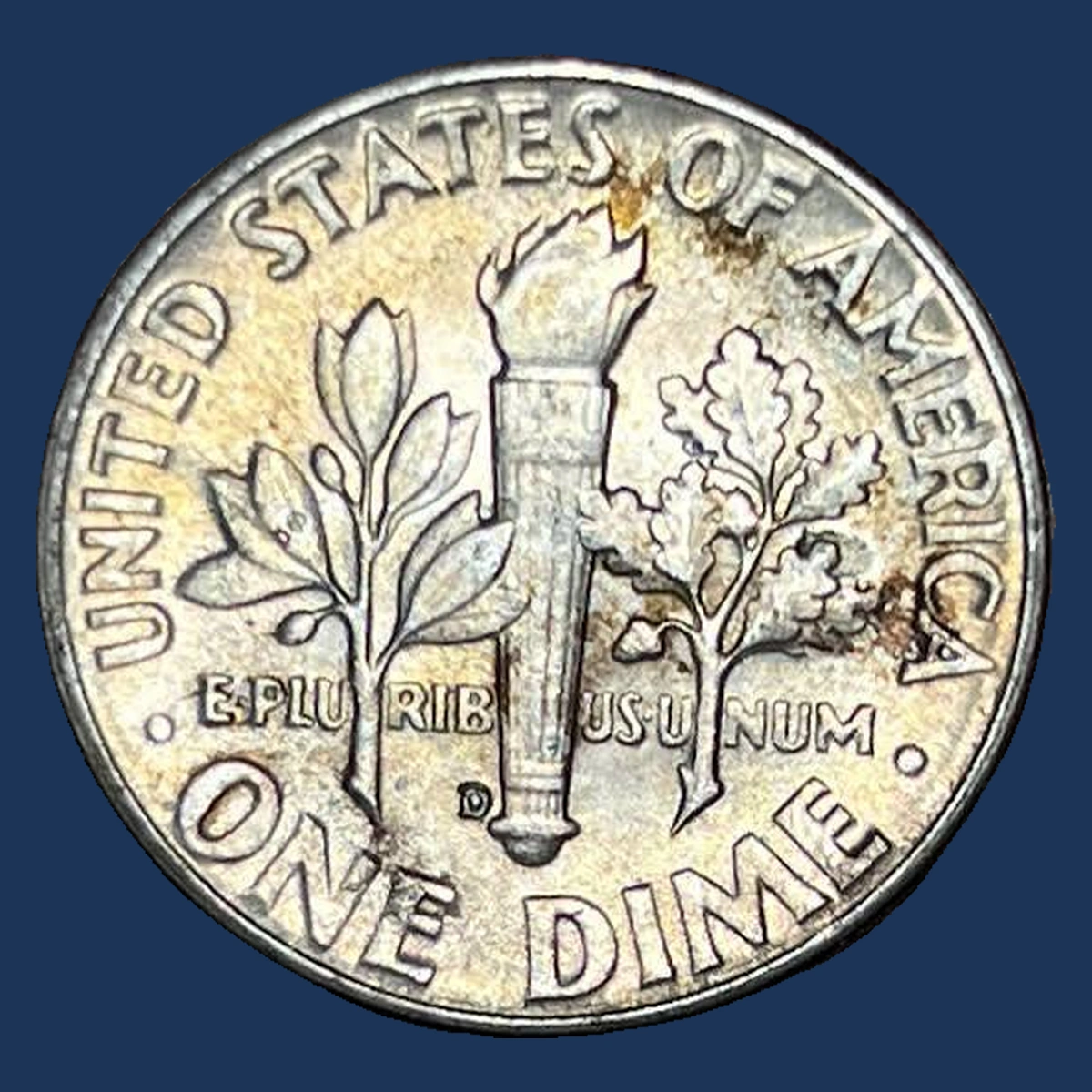 1950 Roosevelt Dime: Struck Through