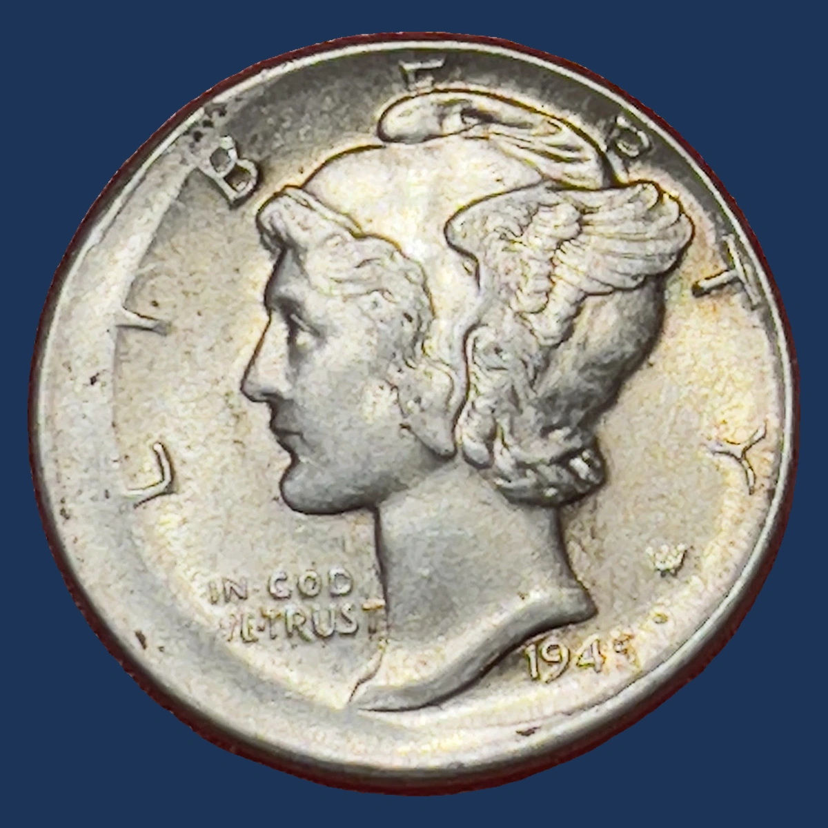 1945 Mercury Dime: Off-Center Strike