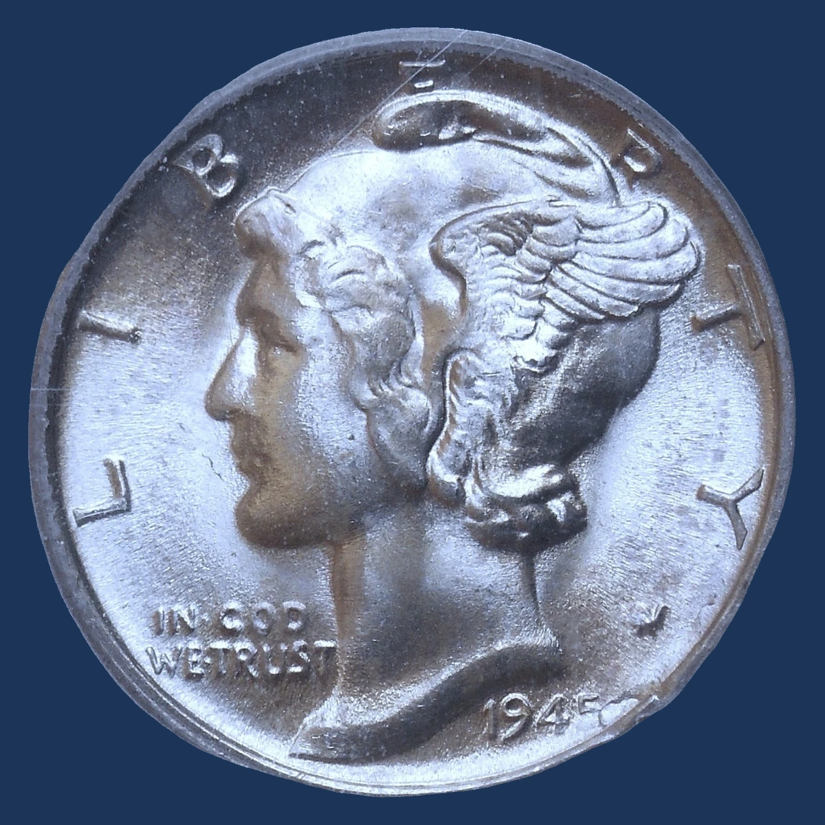 1945 Mercury Dime: Planchet Crack