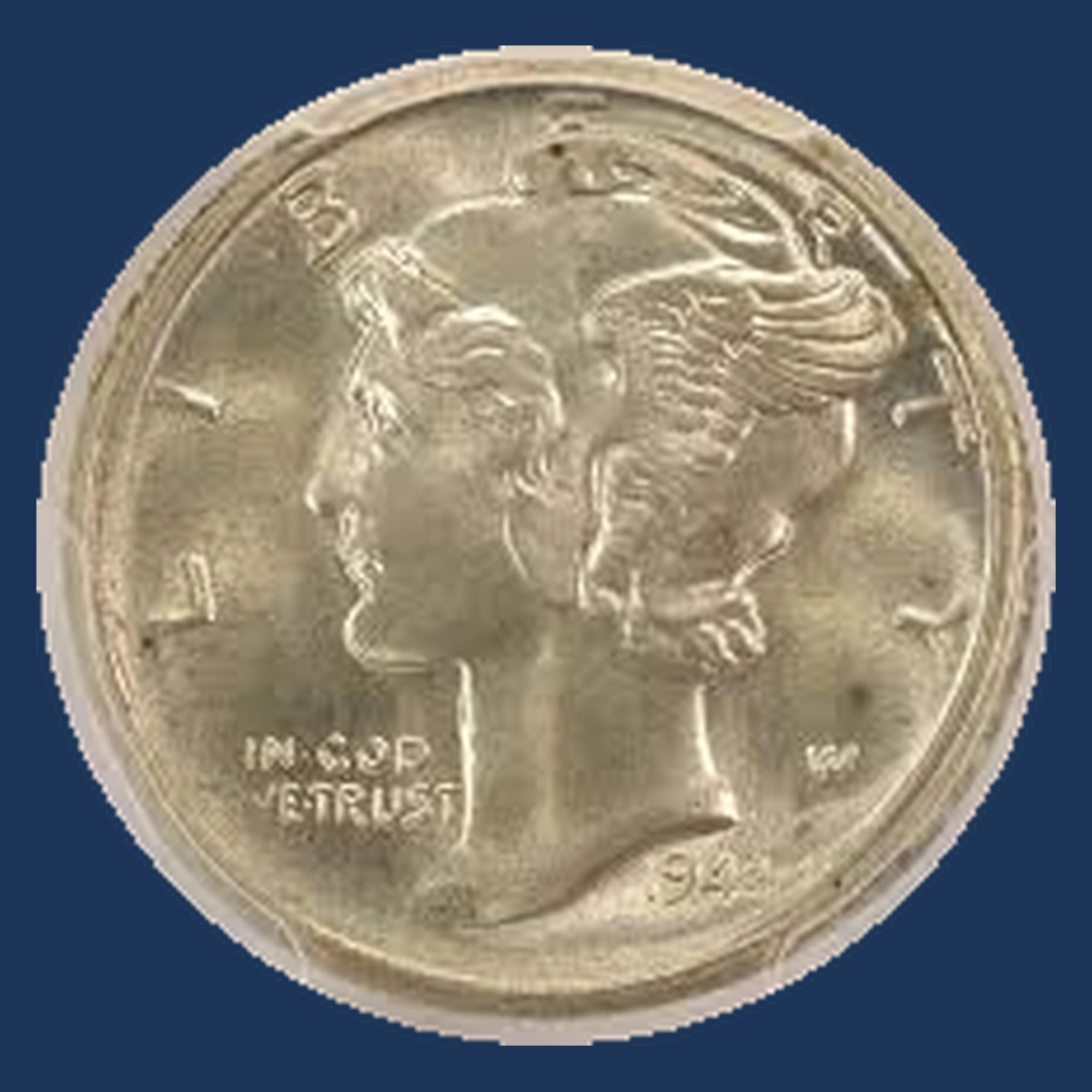 1944 Mercury Dime: Partial Collar