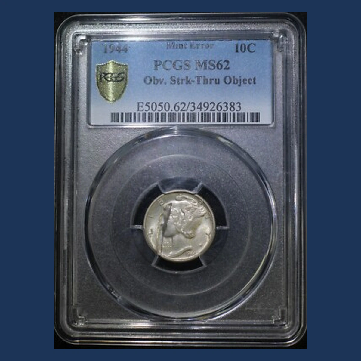 1944 Mercury Dime: Struck-Through Error