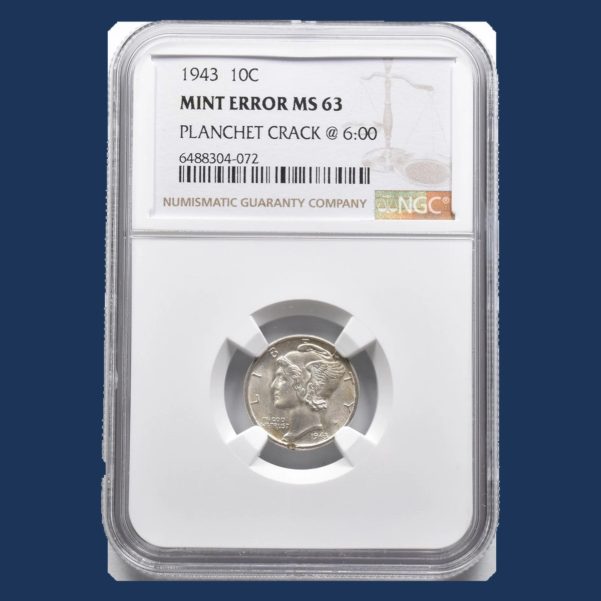 1943 Mercury Dime: Planchet Flaw