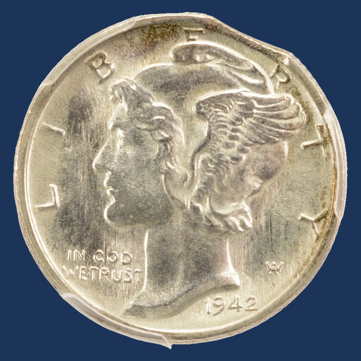 1942 Mercury Dime: Clipped Planchet