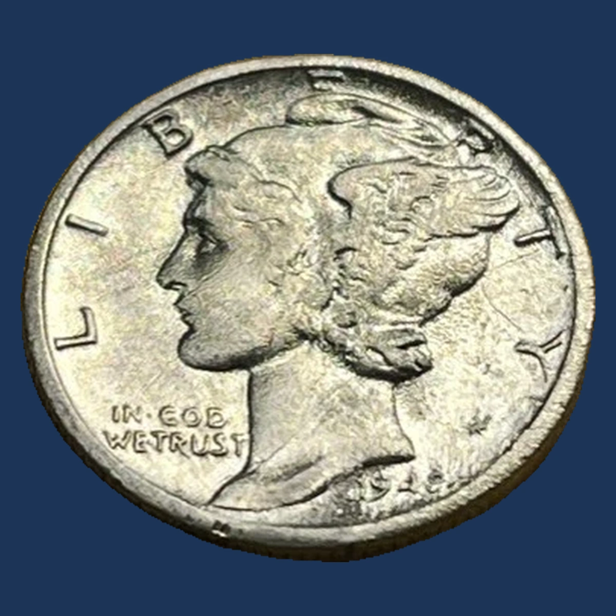 1942 Mercury Dime: Struck Through