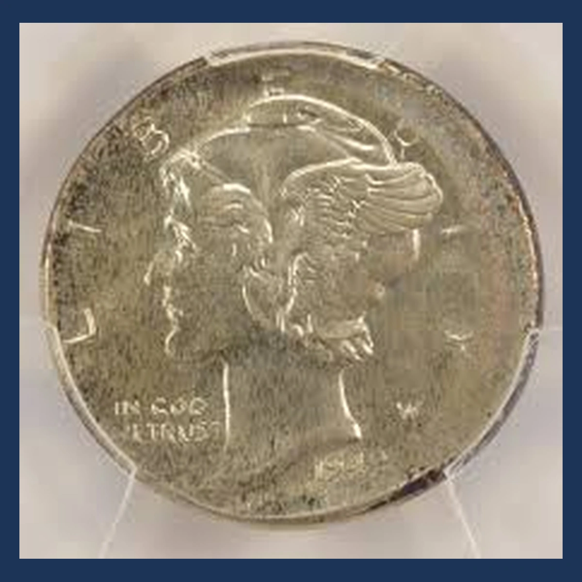 1942 Mercury Dime: broadstrike