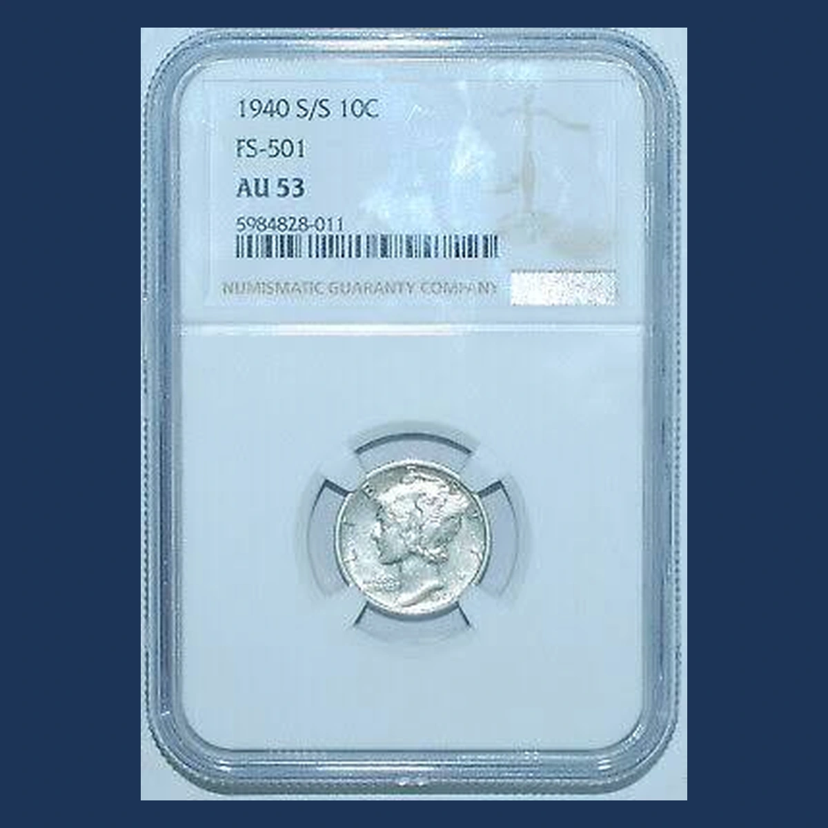 1940 Mercury Dime: Repunched Mintmark