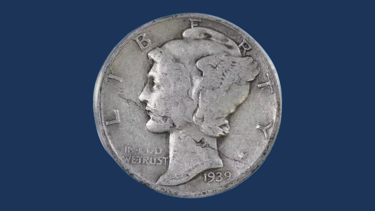1939 Mercury Dime: Lamination / Split Planchet