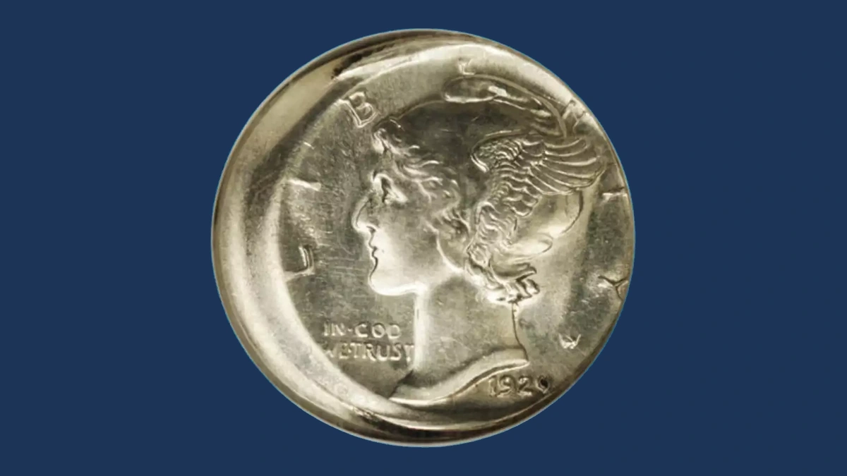 1929 Mercury Dime: Off-Center Strike