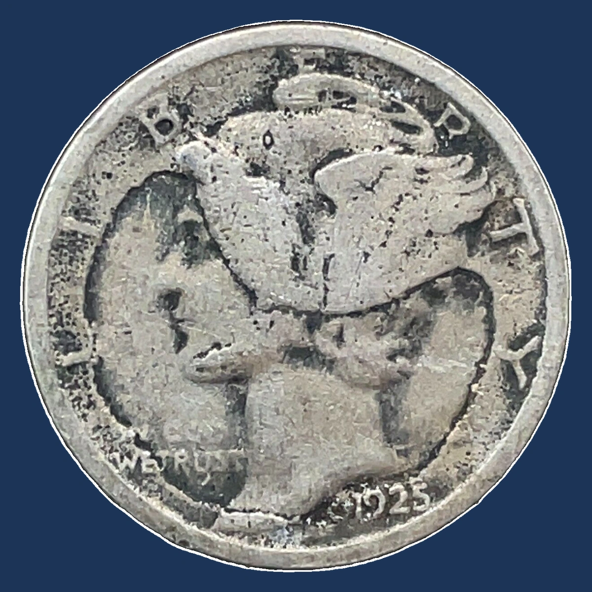 1925 Mercury Dime: Lamination / Split Planchet
