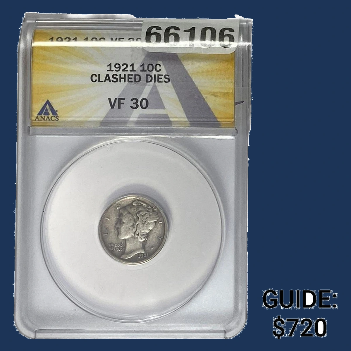1921 Mercury Dime: Clashed Dies