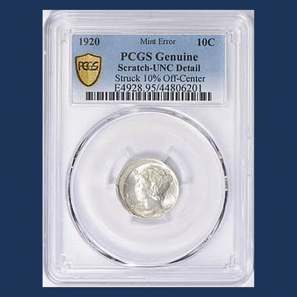 1920 Mercury Dime: Off-Center Strike