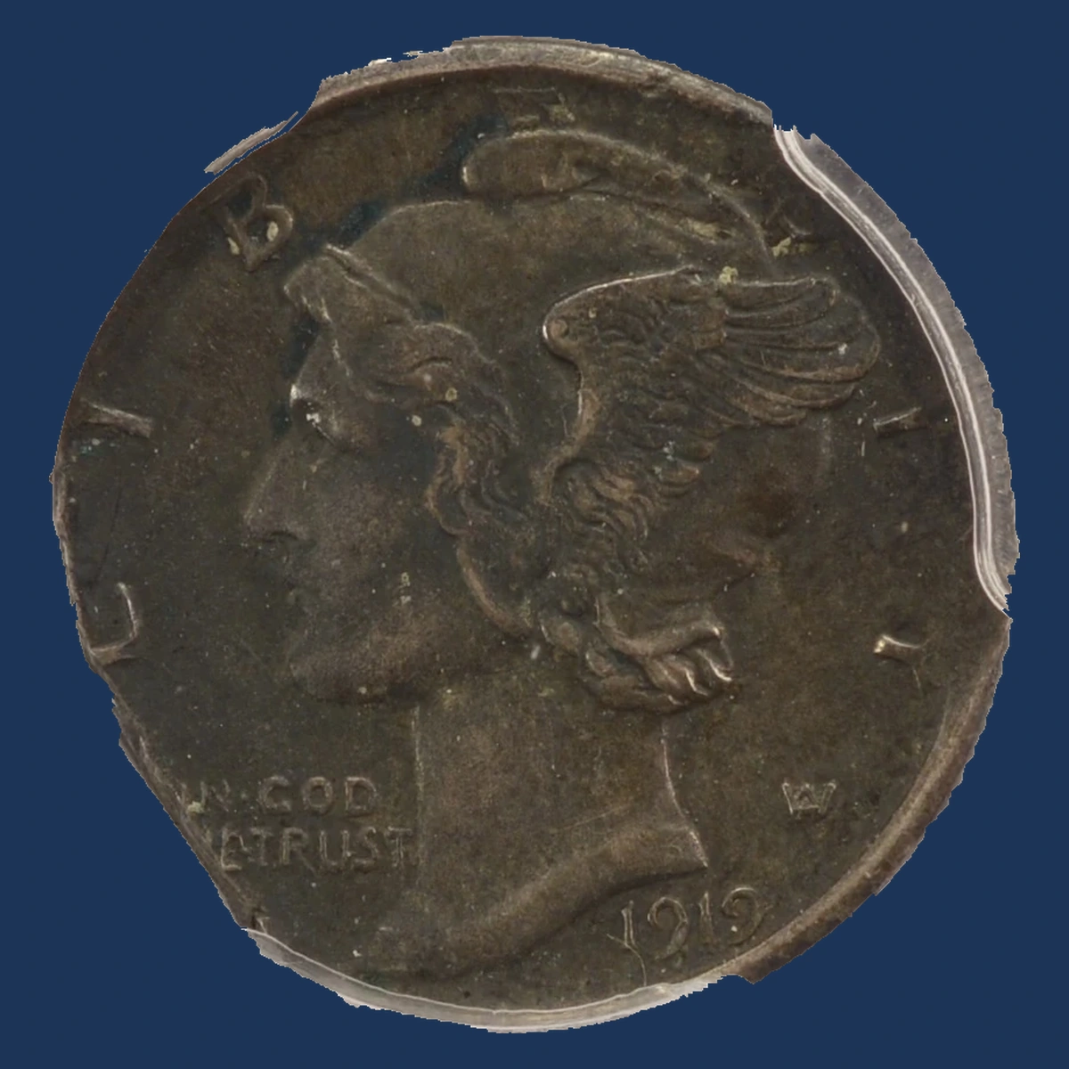 1919 Mercury Dime: Clipped Planchet